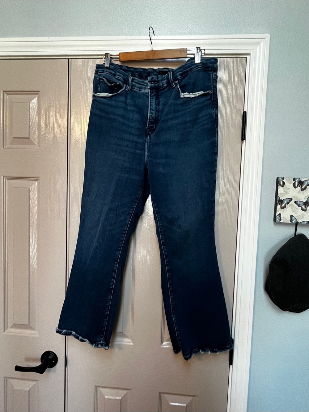 Good American Dark Indigo Straight Jeans Size 16